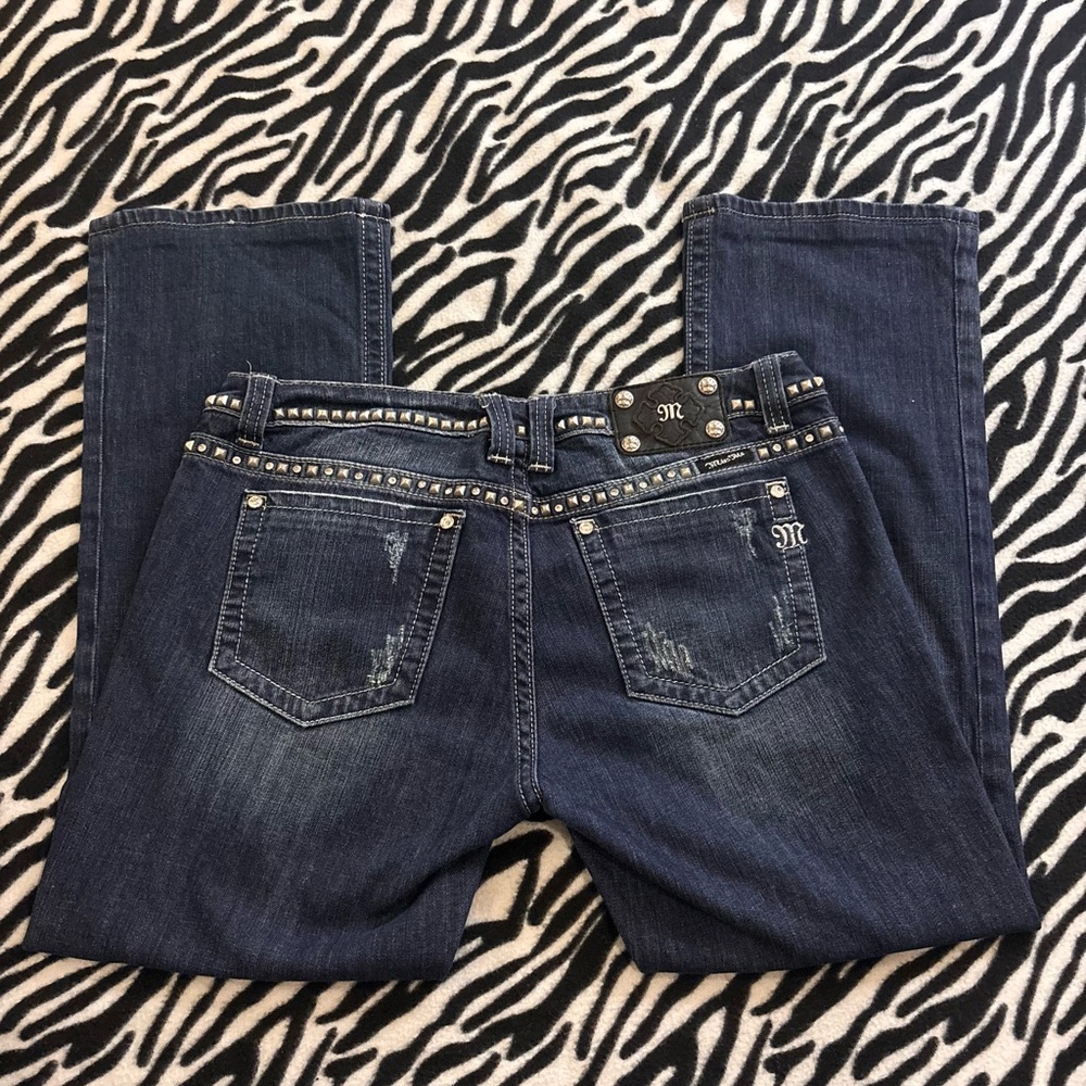 Miss me low rise studded bootcut jeans
